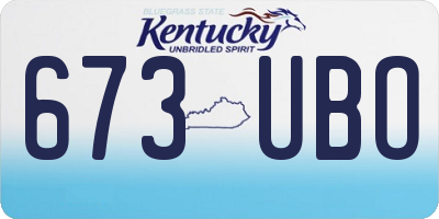 KY license plate 673UBO