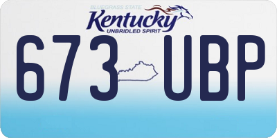 KY license plate 673UBP