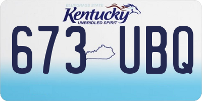 KY license plate 673UBQ