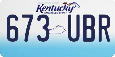KY license plate 673UBR