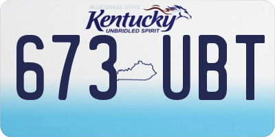 KY license plate 673UBT
