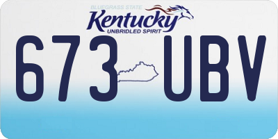 KY license plate 673UBV