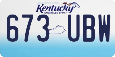 KY license plate 673UBW