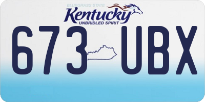 KY license plate 673UBX