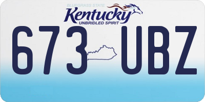 KY license plate 673UBZ