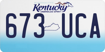 KY license plate 673UCA