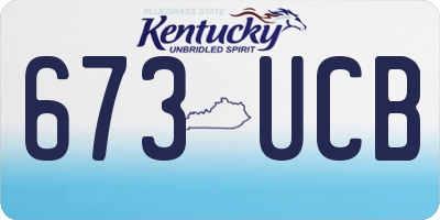 KY license plate 673UCB