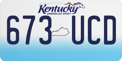 KY license plate 673UCD