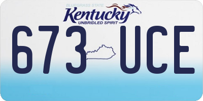 KY license plate 673UCE