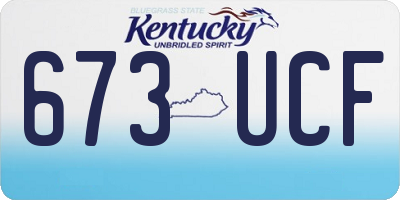 KY license plate 673UCF