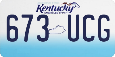 KY license plate 673UCG