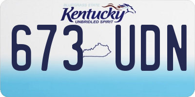 KY license plate 673UDN