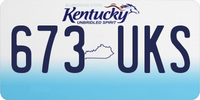 KY license plate 673UKS