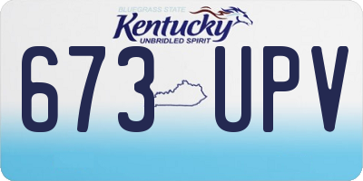 KY license plate 673UPV