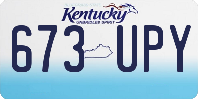 KY license plate 673UPY