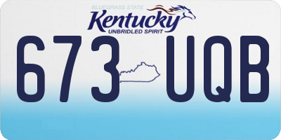 KY license plate 673UQB