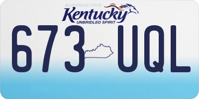 KY license plate 673UQL