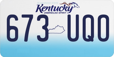 KY license plate 673UQO