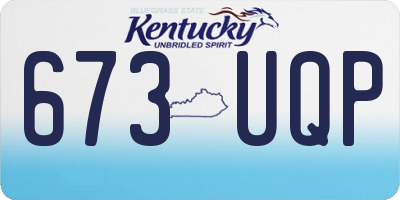 KY license plate 673UQP