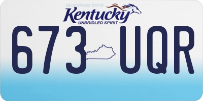 KY license plate 673UQR