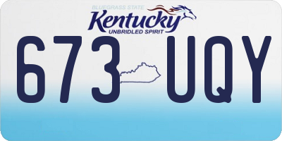 KY license plate 673UQY
