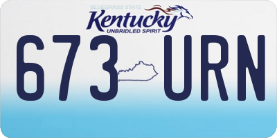 KY license plate 673URN