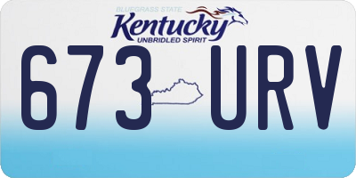 KY license plate 673URV