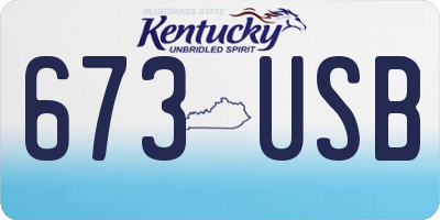 KY license plate 673USB