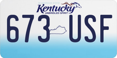 KY license plate 673USF
