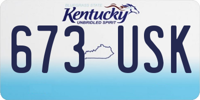 KY license plate 673USK