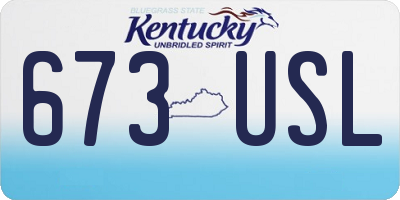 KY license plate 673USL