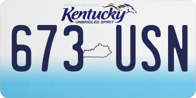 KY license plate 673USN