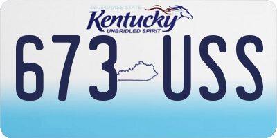 KY license plate 673USS