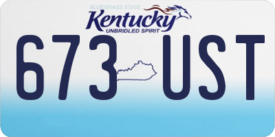 KY license plate 673UST