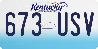 KY license plate 673USV