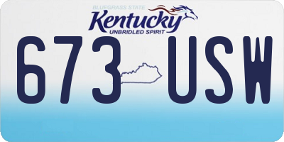 KY license plate 673USW