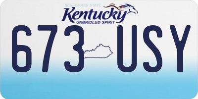 KY license plate 673USY