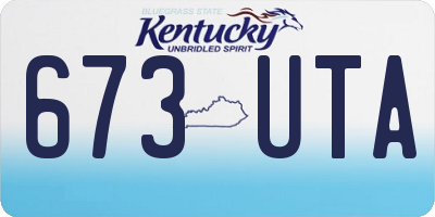 KY license plate 673UTA