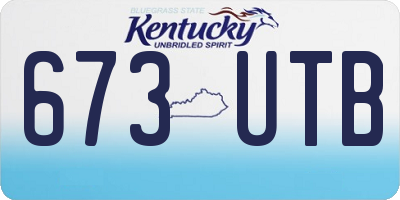 KY license plate 673UTB