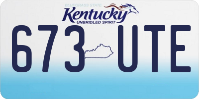 KY license plate 673UTE