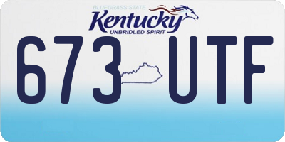 KY license plate 673UTF