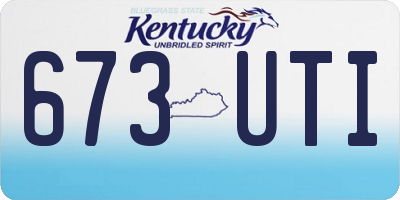 KY license plate 673UTI