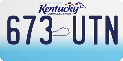 KY license plate 673UTN