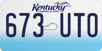 KY license plate 673UTO