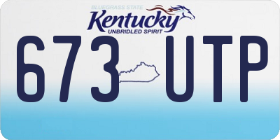 KY license plate 673UTP