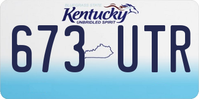 KY license plate 673UTR