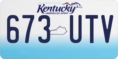 KY license plate 673UTV