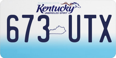 KY license plate 673UTX