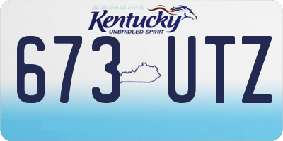 KY license plate 673UTZ