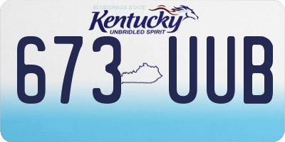 KY license plate 673UUB